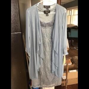 R & m Richard’s dress and jacket, new, jcpenny, slate, 18